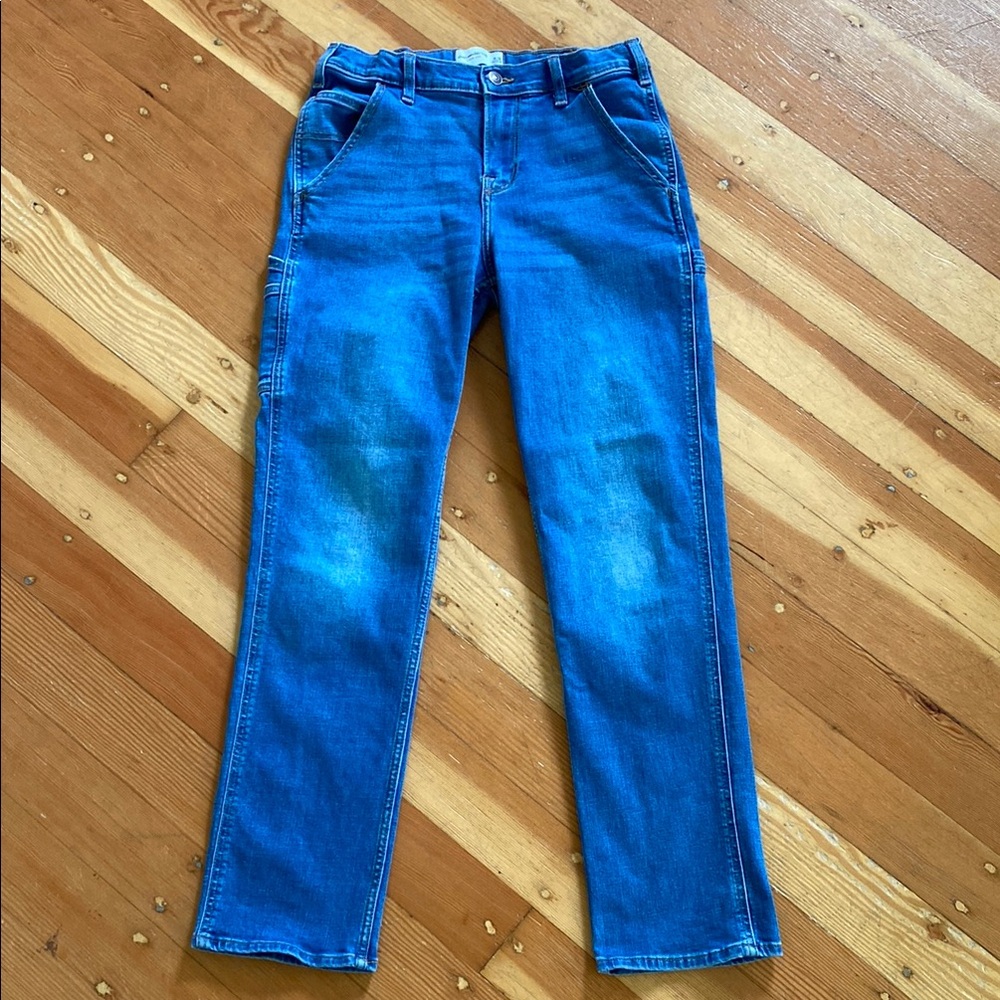 Abercrombie Kids Blue Loose Fit Stretch Denim Carpenter Jeans Size 15/16
